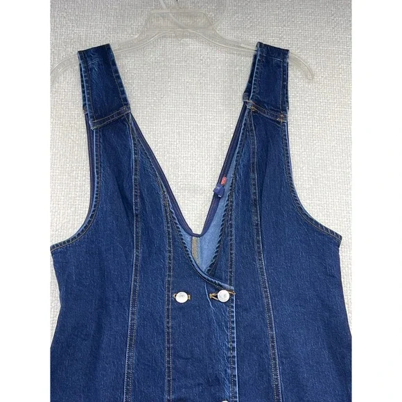 Pilcro Anthropologie Women's Denim Dress Sleeveless Button Front Belted V-Neck - Picture 3 of 14